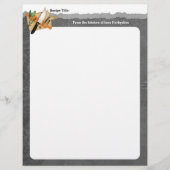 まな板と包丁、ハーブ、レシピ用紙のデザイン (正面)