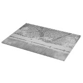 まな板のガラス西部の冬の木の川 カッティングボード (角)