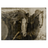 まな板のガラス西部の馬 カッティングボード (正面)