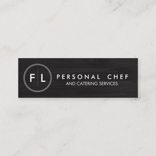 まな板の個人的なシェフまたはケイタリングビジネスカード スキニー名刺 (正面)
