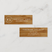 まな板の個人的なシェフまたはケイタリングビジネスカード スキニー名刺 (正面/裏面)