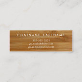 まな板の個人的なシェフまたはケイタリングビジネスカード スキニー名刺 (裏面)