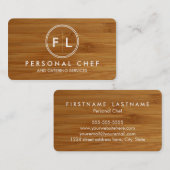 まな板の個人的なシェフまたはケイタリングビジネスカード 名刺 (正面/裏面)