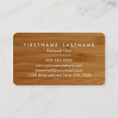 まな板の個人的なシェフまたはケイタリングビジネスカード 名刺 (裏面)