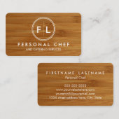 まな板の個人的なシェフまたはケイタリングビジネスカード 名刺 (正面/裏面)