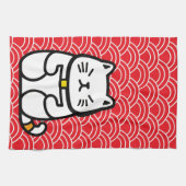 まねきねこ（招き猫） キッチンタオル (横)