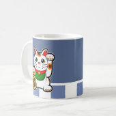 まねきねこ:日本の招き猫 コーヒーマグカップ (正面左)