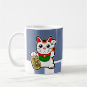 まねきねこ:日本の招き猫 コーヒーマグカップ (左)