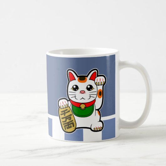 まねきねこ:日本の招き猫 コーヒーマグカップ (右)