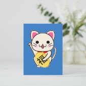 まねきねこ - 縁起物 招き猫 ポストカード (スタンド正面)