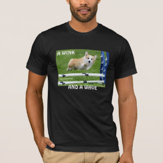 まばたきおよび波の敏捷のコーギー Tシャツ