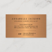 まばたきおよび眉サービスglamブラック金ゴールドサロン 名刺 (裏面)