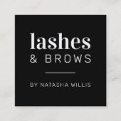 まばたきと眉のミニマルモダン主義の上品な黒 スクエア名刺 (正面)
