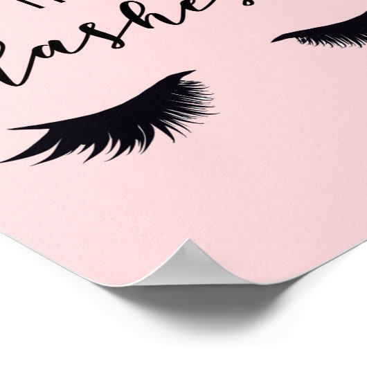 まばたきのことよ。ガーリー引用文。メイクアップ好き。 ポスター (角)