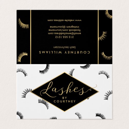 まばたきの多いサロンホワイト/ブラックアフターケア 名刺 (外部フラット)