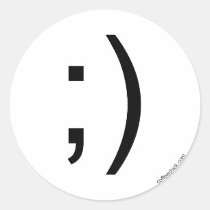 まばたきの顔文字 ラウンドシール