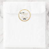 まばたきや散策ベビーシャワー性別が好意を明らかにする ラウンドシール (バッグ)