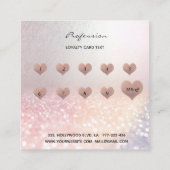 まばたきウインクの輝くバラ金ゴールドハート ロイヤリティカード (裏面)