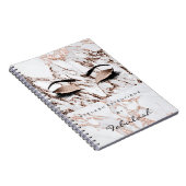 まばたきグリッターアイズメイクアップマーブルバラホワイトネーム ノートブック (右側)