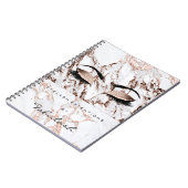 まばたきグリッターアイズメイクアップマーブルバラホワイトネーム ノートブック (左側)