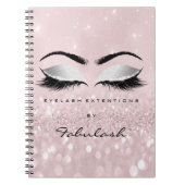 まばたきグリッターアイメイクアップピンクローズガーリー名 ノートブック (正面)