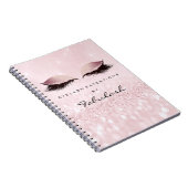 まばたきグリッターアイメイクアップピンクローズガーリー名 ノートブック (右側)
