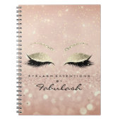 まばたきグリッター目メイクアップピンクのローズ金ゴールドスキニー ノートブック (正面)