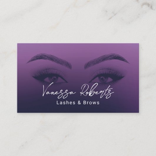 まばたきサロンマイクロブレイディングパープルエレガントズ 名刺 (正面)