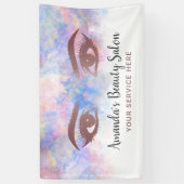 まばたきサロンメイクアップアーティスト水彩画 横断幕 (縦)