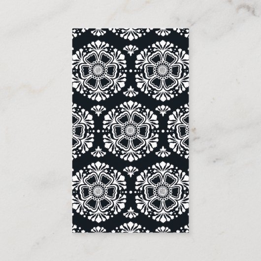 まばたきスタイリッシュヴィンテージエレガント白黒 名刺 (裏面)