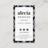まばたきスタイリッシュヴィンテージエレガント白黒 名刺 (正面)