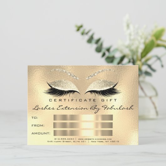 まばたきスパメイクアップ証明書ギフトシャンペニュ (スタンド正面)