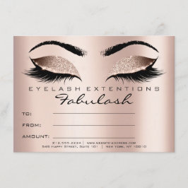 まばたきバラ金ゴールドピンクメイクアップ証明書ギフトスパ