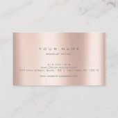 まばたきバラ金ゴールドフェイクグリッタータイポグラフメイクアップ 名刺 (裏面)