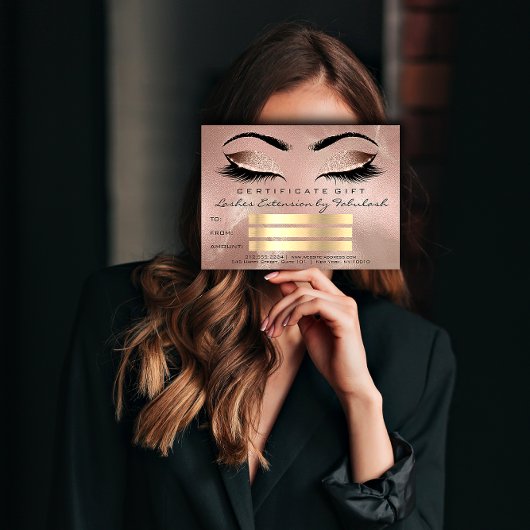 まばたきバラ金ゴールドメイクアップアーティスト証明書ギフト