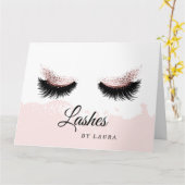 まばたきバラ金ゴールドメイクアップアーティスト カード (黄色い花)