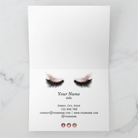 まばたきバラ金ゴールドメイクアップアーティスト カード (内部)