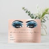 まばたきピンクのローズブルー化粧の証明書ギフト (スタンド正面)