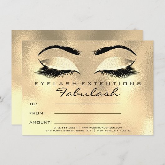 まばたきブラウンワクンスメイクアップ証明書ギフトスパ (正面/裏面)