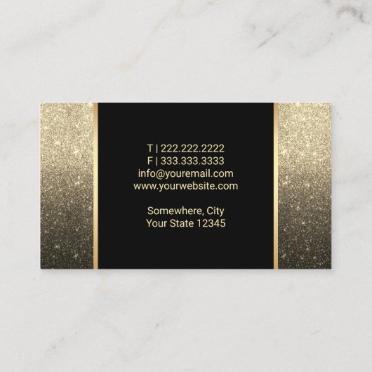 まばたきブロウズメイクアップアーティストブラック&金ゴールド グラデーション 名刺 (裏面)