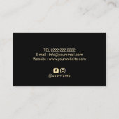 まばたきブロウズメイクアップモダンアーティストブラック&金ゴールド 名刺 (裏面)