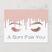 まばたきメイクアップアーティストバラ金ゴールドギフト証明書 ポストカード (正面)