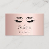 まばたきメイクアップアーティストバラ金ゴールドQRコード 名刺 (正面)