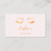 まばたきメイクアップアーティストピンクQRコード 名刺 (正面)