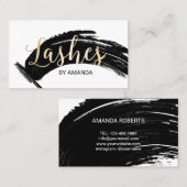 まばたきメイクアップアーティストモダンマスカラ筆跡 名刺 (正面/裏面)