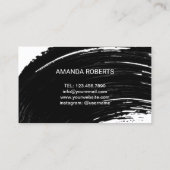 まばたきメイクアップアーティストモダンマスカラ筆跡 名刺 (裏面)