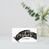 まばたきメイクアップアーティストモダンマスカラ筆跡 名刺 (スタンド正面)