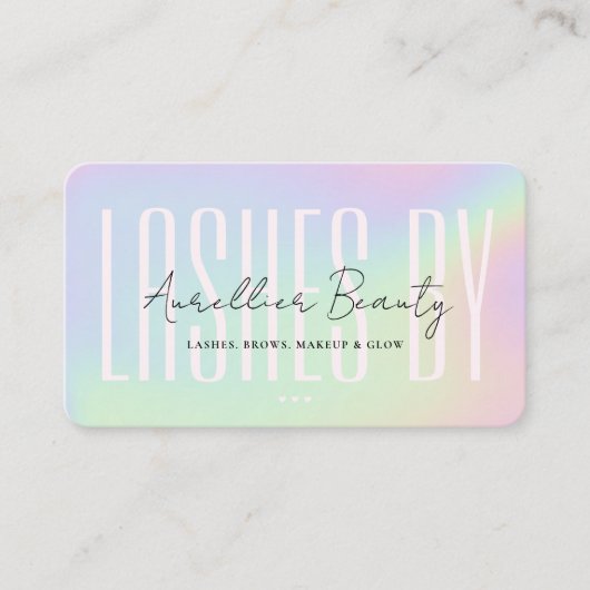 まばたきメイクアップアーティスト美しいホログラフィモダンー 名刺 (正面)