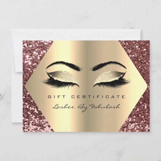 まばたきメイクアップバラ金ゴールドブラウズ証明書ギフト (裏面)