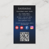 まばたきメイクアップモダンアーティスト黒4枚の写真qrコード 名刺 (裏面)